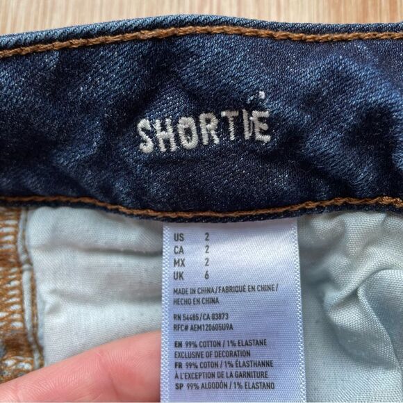 American Eagle Super Stretch Jean Shortie Shorts - Size: 2 - Picture 4 of 5